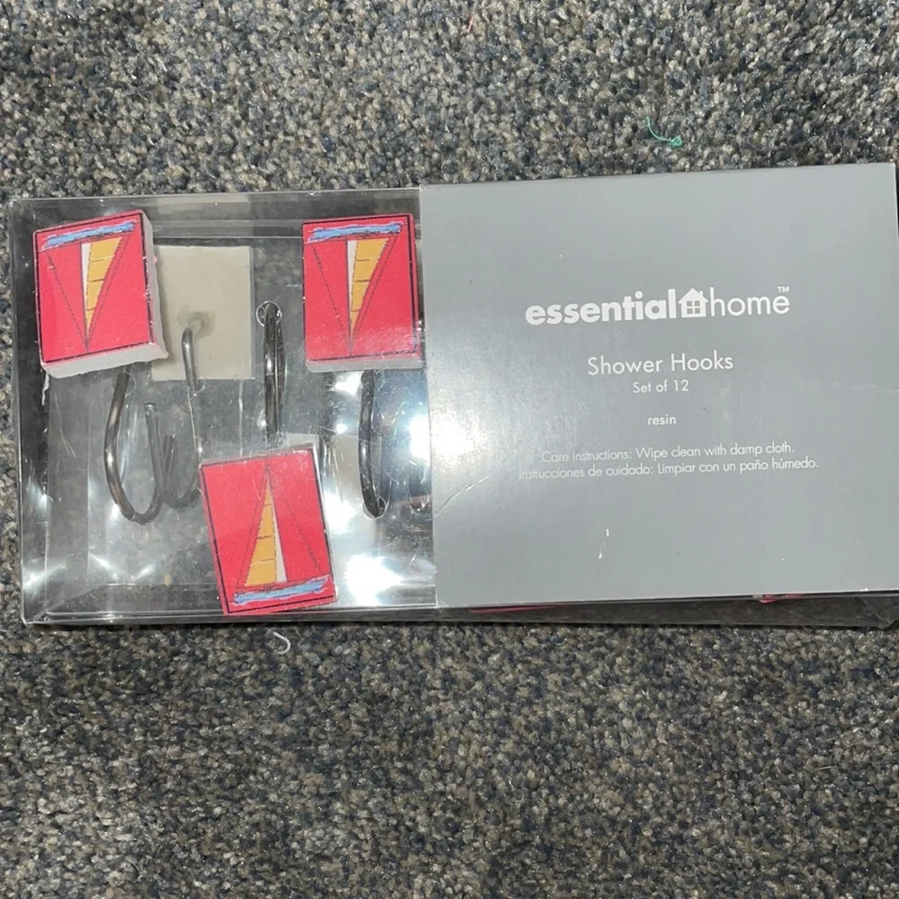 Essential Home Sailboat Shower Hooks Set of 12